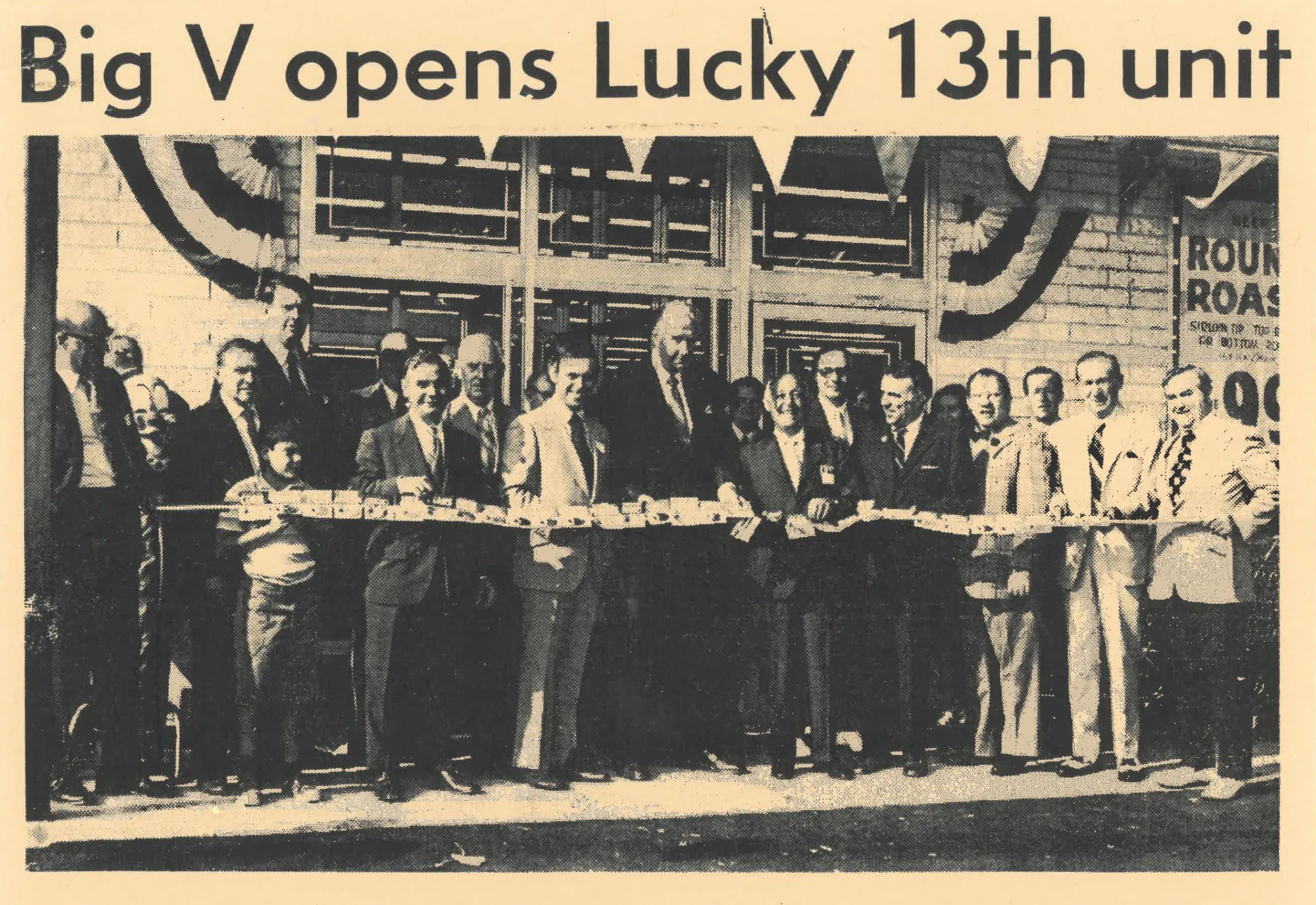 1973 Newspaper article celebrating Big V opening 13th ShopRite store